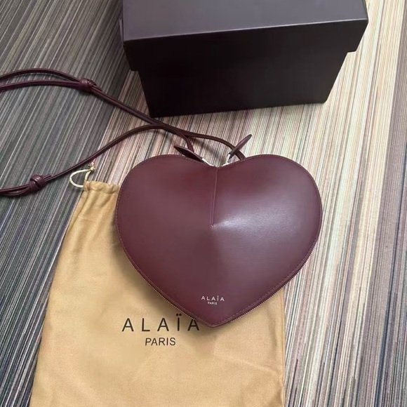 Alaia Handbags - ALAIA Paris Wine Red Love Bag